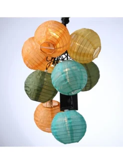 MARELIDA Lichterketten & Dekobeleuchtung<LED Solar Lichterkette 10 Lampions in bunt - L: 4,5m