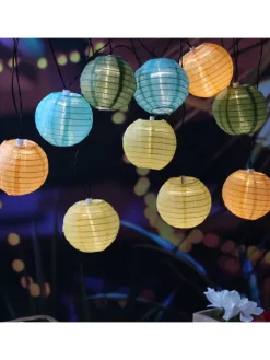 MARELIDA Lichterketten & Dekobeleuchtung<LED Solar Lichterkette 10 Lampions in bunt - L: 4,5m