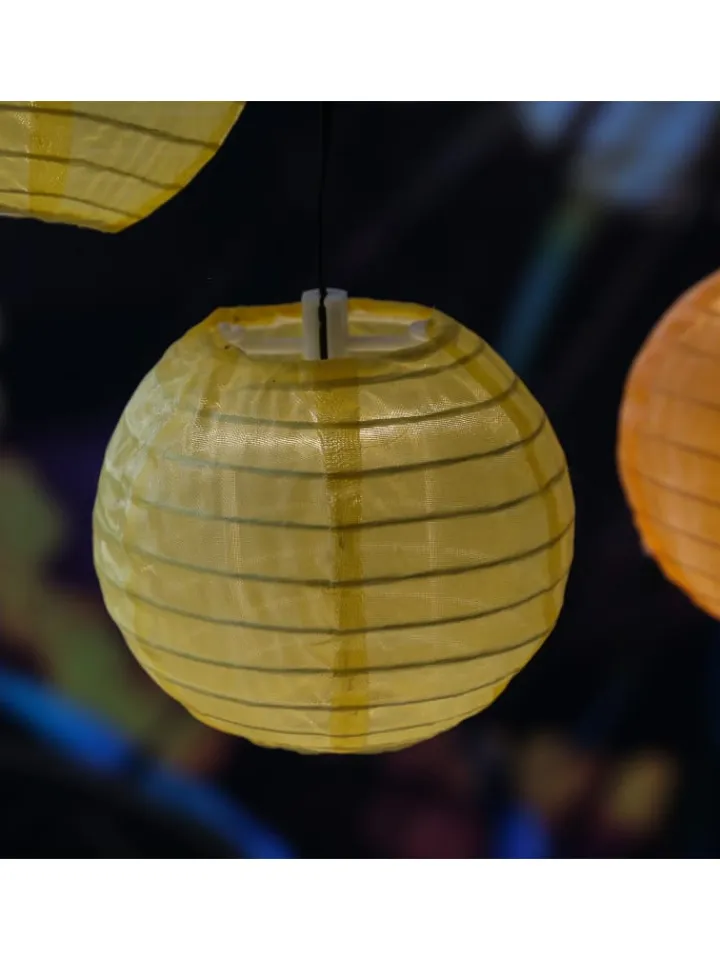 MARELIDA Lichterketten & Dekobeleuchtung<LED Solar Lichterkette 10 Lampions in bunt - L: 4,5m