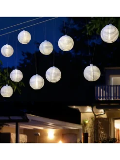 MARELIDA Lichterketten & Dekobeleuchtung<LED Solar Lichterkette Lampions L: 4,5m in weiß