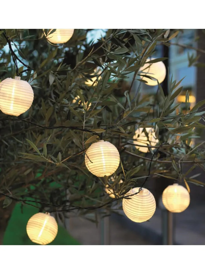 MARELIDA Lichterketten & Dekobeleuchtung<LED Solar Lichterkette Lampions L: 4,5m in weiß