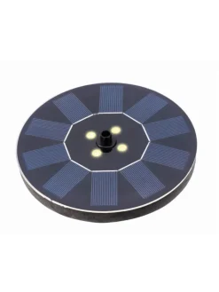 GORANDO Gartendekoration<LED Solar Teichpumpe leuchtend schwimmende Fontäne D: 16cm in schwarz