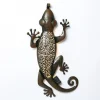 MARELIDA Gartendekoration<LED Solar Wanddekoration GECKO in braun - H: 72cm