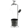 MARELIDA Lichterketten & Dekobeleuchtung<LED Solar Wasserhahn mit Blumentopf Gartendeko H: 60cm silber