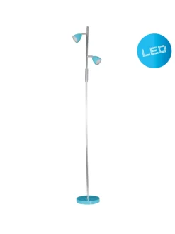 näve Stehleuchten<LED Stehleuchte "AARON" in türkis - (L)19 cm x (B)19 cm x (H)145 cm - EEK E