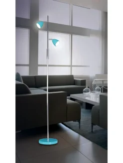 näve Stehleuchten<LED Stehleuchte "AARON" in türkis - (L)19 cm x (B)19 cm x (H)145 cm - EEK E