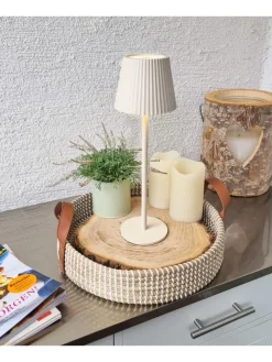 Coen Bakker Tischleuchten<LED Tischlampe dimmbar Touch Farbwechsler IP44 Innen & Außen 36,5x11cm in Sand