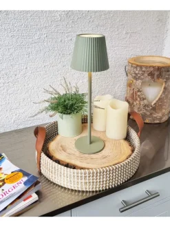 Coen Bakker Tischleuchten<LED Tischlampe dimmbar Touch Farbwechsler IP44 Innen & Außen 36,5x11cm in Grün