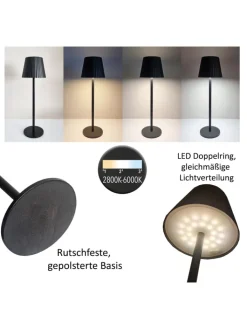 Coen Bakker Tischleuchten<LED Tischlampe dimmbar Touch Farbwechsler IP44 Innen & Außen 36,5x11cm in Grün