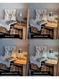 Coen Bakker Tischleuchten<LED Tischlampe dimmbar Touch Farbwechsler IP44 Innen & Außen 36,5x11cm in Grün