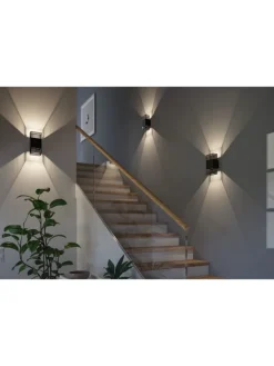 paulmann Wandleuchten<LED Wandleuchte Tharin IP44 3000K 120x104mm 2x3,7W Schwarz