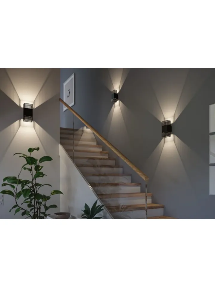 paulmann Wandleuchten<LED Wandleuchte Tharin IP44 3000K 120x104mm 2x3,7W Schwarz