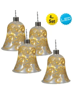 näve Weihnachtsschmuck<LED Weihnachtsartikel "GLOCKE" in gold - (L)11 cm x (B)11 cm x (H)13 cm
