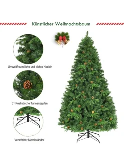 COSTWAY Künstliche Weihnachtsbäume<LED Weihnachtsbaum künstlich in Grün