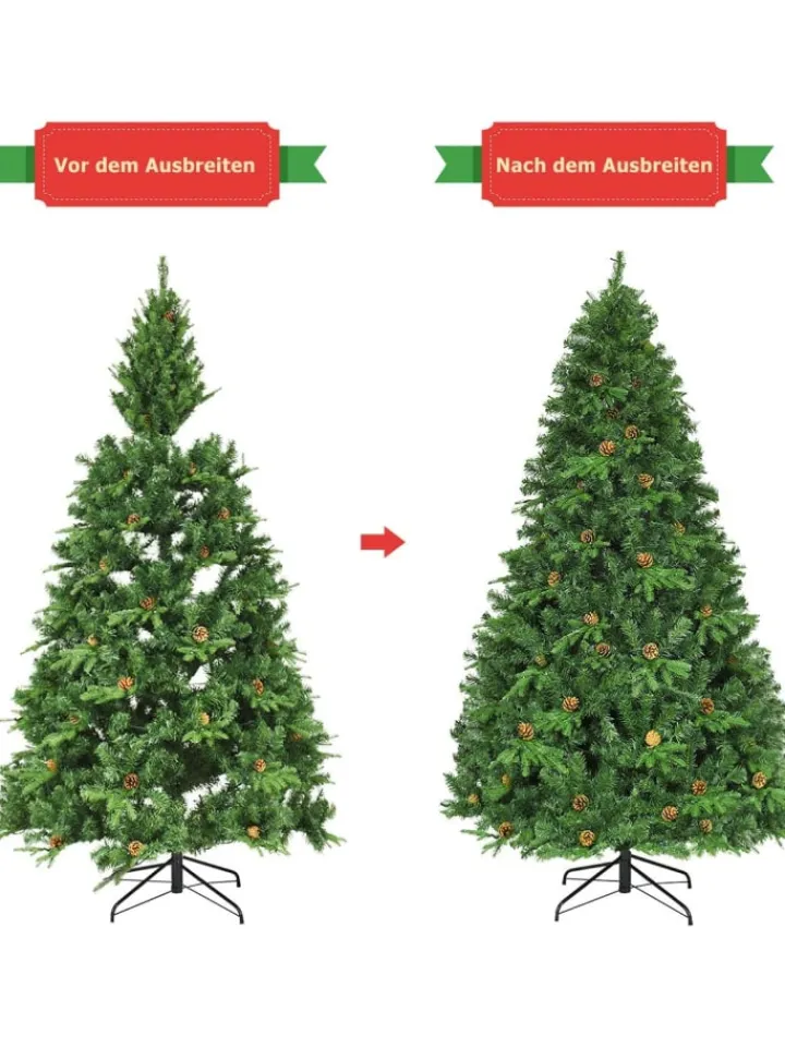 COSTWAY Künstliche Weihnachtsbäume<LED Weihnachtsbaum künstlich in Grün