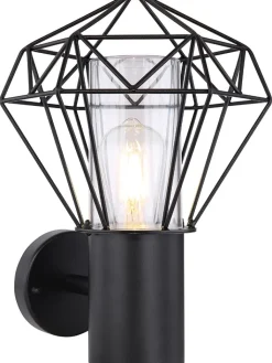 Globo lighting Außenbeleuchtung<LED-Außenleuchte "Horace" in Schwarz - (B)22,5 x (H)31 cm