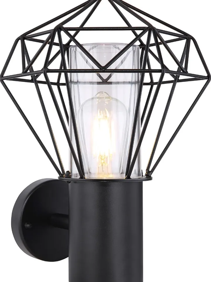 Globo lighting Außenbeleuchtung<LED-Außenleuchte "Horace" in Schwarz - (B)22,5 x (H)31 cm