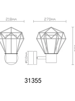 Globo lighting Außenbeleuchtung<LED-Außenleuchte "Horace" in Schwarz - (B)22,5 x (H)31 cm