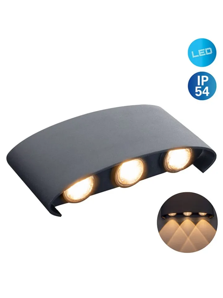näve Außenleuchten<LED-Außenwandleuchte "Auron" in Schwarz - EEK G (A bis G) - (B)14 cm