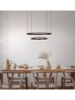 näve Decken- & Hängeleuchten<LED-CCT-Hängeleuchte "Circulo" in Schwarz/ Creme - EEK G (A bis G)