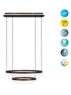 näve Decken- & Hängeleuchten<LED-CCT-Hängeleuchte "Circulo" in Schwarz/ Creme - EEK G (A bis G)
