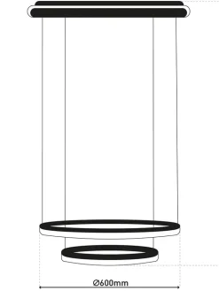 näve Decken- & Hängeleuchten<LED-CCT-Hängeleuchte "Circulo" in Schwarz/ Creme - EEK G (A bis G)