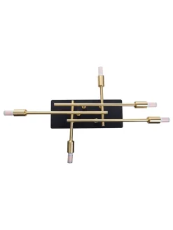 näve Decken- & Hängeleuchten<LED-Deckenleuchte "Ancona" in Schwarz/ Gold - (B)45 x (H)10 x (T)25 cm