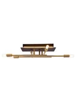 näve Decken- & Hängeleuchten<LED-Deckenleuchte "Ancona" in Schwarz/ Gold - (B)45 x (H)10 x (T)25 cm