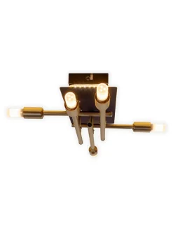 näve Decken- & Hängeleuchten<LED-Deckenleuchte "Ancona" in Schwarz/ Gold - (B)45 x (H)10 x (T)25 cm