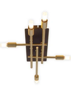 näve Decken- & Hängeleuchten<LED-Deckenleuchte "Ancona" in Schwarz/ Gold - (B)45 x (H)10 x (T)25 cm
