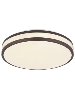 Globo lighting Decken- & Hängeleuchten<LED-Deckenleuchte "Betha" in Braun/ Weiß - (H)7 x Ø 34 cm
