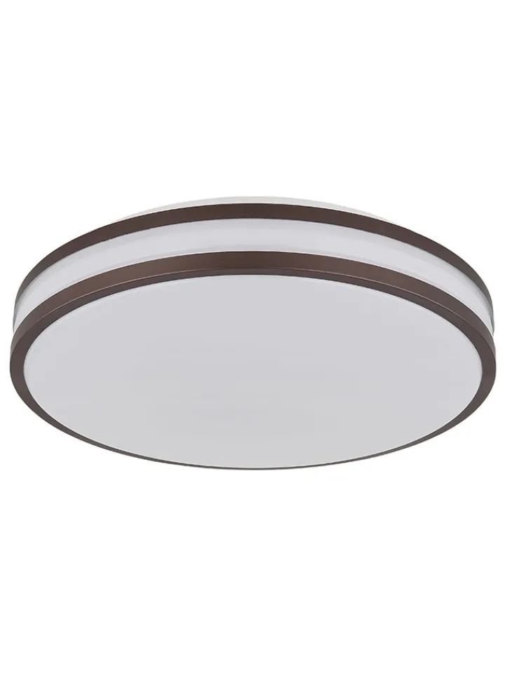 Globo lighting Decken- & Hängeleuchten<LED-Deckenleuchte "Betha" in Braun/ Weiß - (H)7 x Ø 34 cm