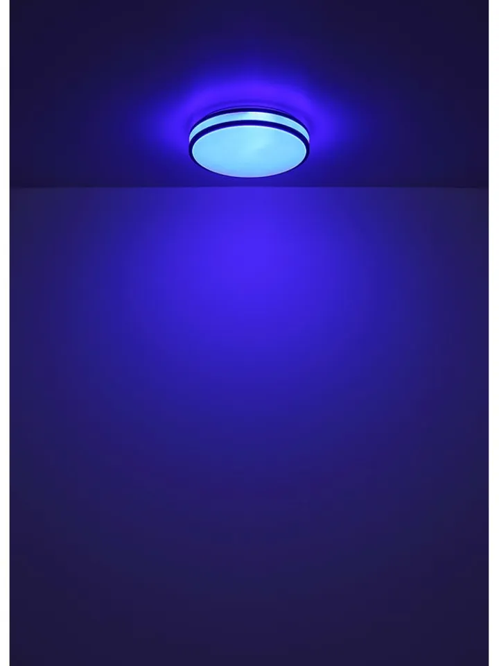 Globo lighting Decken- & Hängeleuchten<LED-Deckenleuchte "Betha" in Braun/ Weiß - (H)7 x Ø 34 cm