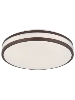 Globo lighting Decken- & Hängeleuchten<LED-Deckenleuchte "Betha" in Braun/ Weiß - (H)7 x Ø 34 cm