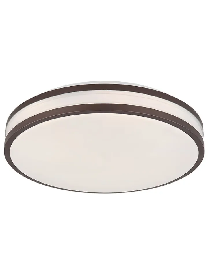 Globo lighting Decken- & Hängeleuchten<LED-Deckenleuchte "Betha" in Braun/ Weiß - (H)7 x Ø 34 cm