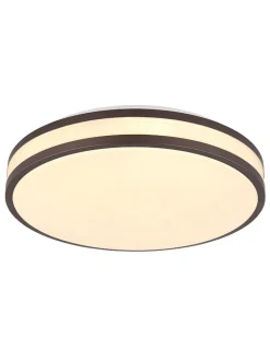 Globo lighting Decken- & Hängeleuchten<LED-Deckenleuchte "Betha" in Braun/ Weiß - (H)7 x Ø 34 cm