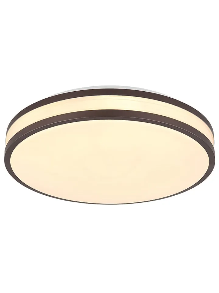 Globo lighting Decken- & Hängeleuchten<LED-Deckenleuchte "Betha" in Braun/ Weiß - (H)7 x Ø 34 cm