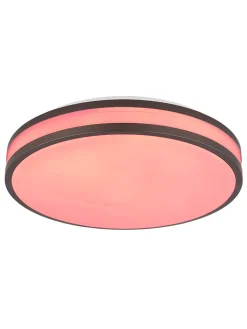 Globo lighting Decken- & Hängeleuchten<LED-Deckenleuchte "Betha" in Braun/ Weiß - (H)7 x Ø 34 cm