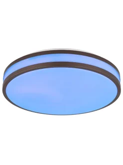 Globo lighting Decken- & Hängeleuchten<LED-Deckenleuchte "Betha" in Braun/ Weiß - (H)7 x Ø 34 cm