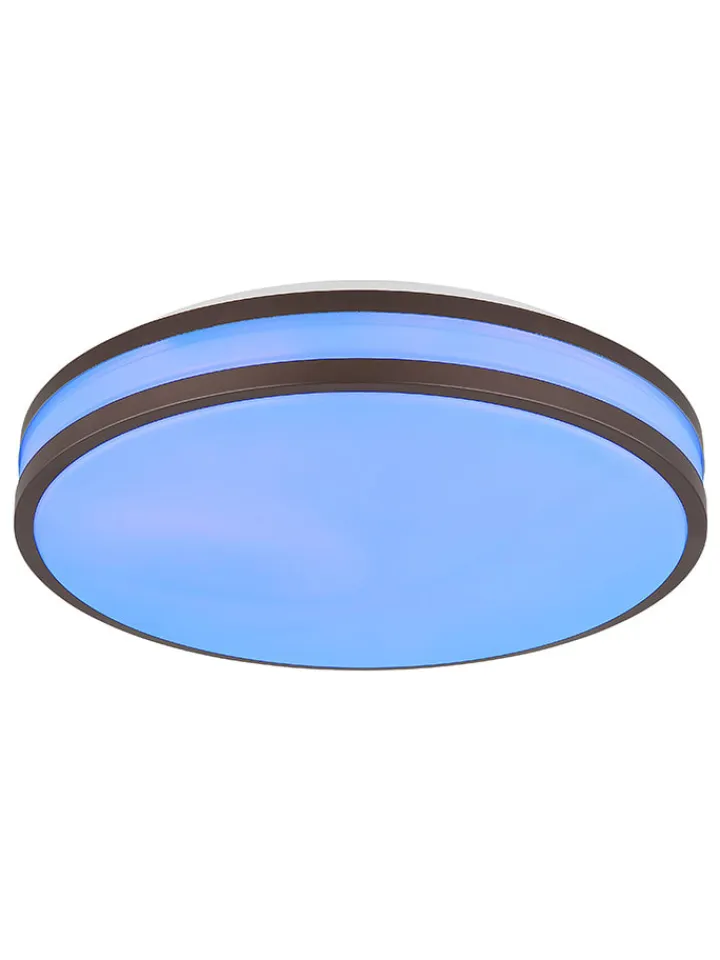 Globo lighting Decken- & Hängeleuchten<LED-Deckenleuchte "Betha" in Braun/ Weiß - (H)7 x Ø 34 cm