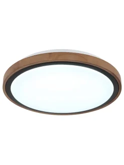 Globo lighting Decken- & Hängeleuchten<LED-Deckenleuchte "Bruno" in Hellbraun/ Weiß - (H)9,5 x Ø 36 cm