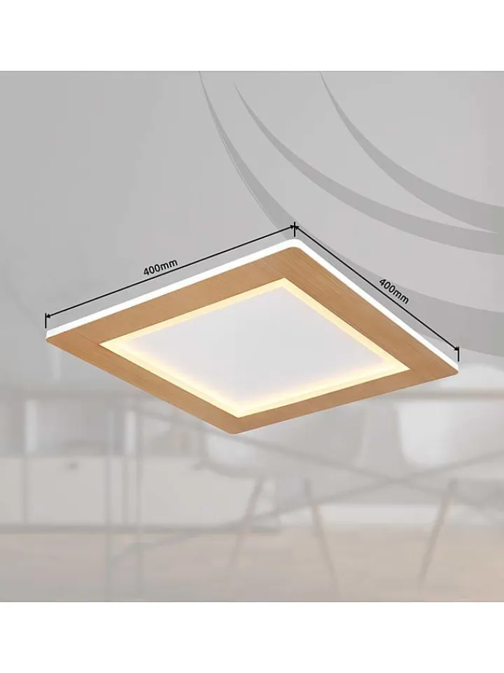 Globo lighting Decken- & Hängeleuchten<LED-Deckenleuchte "Clay" in Hellbraun - (B)40 x (H)40 cm