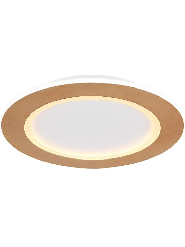 Globo lighting Decken- & Hängeleuchten<LED-Deckenleuchte "Clay" in Hellbraun - Ø 40 cm