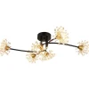 Globo lighting Decken- & Hängeleuchten<LED-Deckenleuchte "Fiore" in Schwarz/ Gold - (B)74 x (H)22 x (T)43 cm