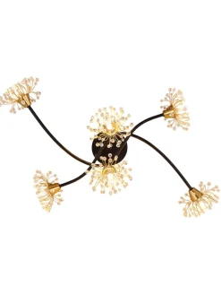 Globo lighting Decken- & Hängeleuchten<LED-Deckenleuchte "Fiore" in Schwarz/ Gold - (B)74 x (H)22 x (T)43 cm