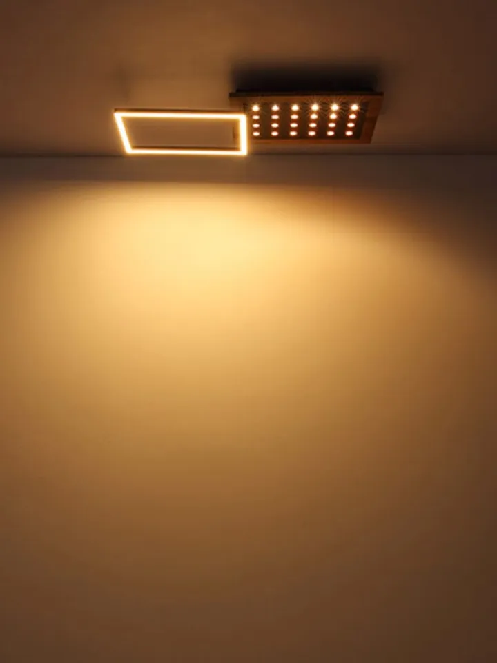 Globo lighting Decken- & Hängeleuchten<LED-Deckenleuchte in Hellbraun - (B)63,5 x (H)8,5 x (T)27,7 cm