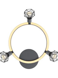 Globo lighting Decken- & Hängeleuchten<LED-Deckenleuchte "Jutta" in Anthrazit/ Gold - (L)46 x (B)38,5 x (H)20 cm