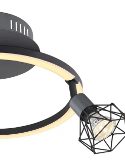 Globo lighting Decken- & Hängeleuchten<LED-Deckenleuchte "Jutta" in Anthrazit/ Gold - (L)46 x (B)38,5 x (H)20 cm