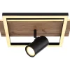 Globo lighting Decken- & Hängeleuchten<LED-Deckenleuchte "Kassu" in Hellbraun/ Schwarz - (L)72 x (B)27 x (H)18 cm