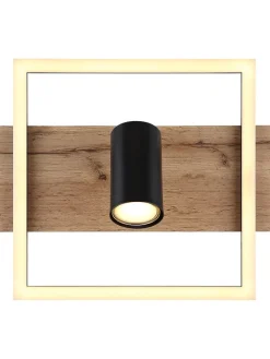 Globo lighting Decken- & Hängeleuchten<LED-Deckenleuchte "Kassu" in Hellbraun/ Schwarz - (L)72 x (B)27 x (H)18 cm